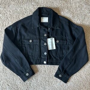 NWT Black Cropped Denim Jacket, Jean Jacket